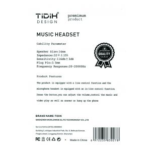 Tidih Design M3 Stereo Headset